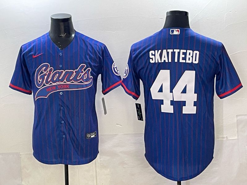 Men 2025 New York Giants #44 Skattebo Blue Joint Name Nike Limited NFL Jersey 08